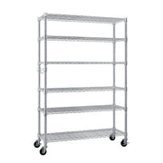 Ktaxon 6 Tier Wire Shelving With Wheels, 46