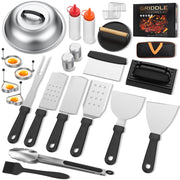 Cshidworld 30-Piece BBQ Grill Accessories Kit, Stainless Steel Barbecue Utensils with Heat-Resistant Handles and Carrying Bag