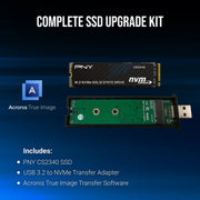 PNY CS2340 500GB PCIe Gen4 x4 NVMe M.2 2280 Internal Solid State Drive, Up to 7400 MB/s Read, 6400 MB/s Write, M280CS2340-500KIT-RB