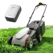 Litheli 20V Cordless Electric Lawn Mower, 14-Inch Cutting Width, Brushless Motor, 5-Position Height Adjustment, 5.0Ah Battery