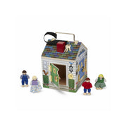 Melissa & Doug 2505 Take-Along Wooden Doorbell Dollhouse Keys, 4 Poseable Wooden Dolls