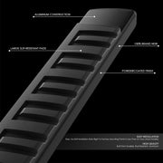 DNA Motoring Black 6 Inch Flat Side Step Bar Running Boards for 09-24 Ram 1500 Classic, Ram 2500, Ram 3500 Crew Cab STEPB-A-0028