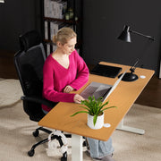 Concetta ELT01 Electric Standing Desk with Electric Lift, 55 x 24 Inch Work Surface, Oak
