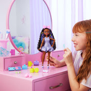 Mattel Barbie Dream Besties Brooklyn Fashion Doll with Posable Body, Hair Chalk, Removable Fashions, Makeup Palette, and Accessories