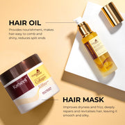 Karseell Hair Care Set, Collagen Hair Mask 500ml, Argan Oil 50ml, Hydrating Shampoo 500ml