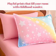 Sonive Full/Queen Kids Comforter Set, 7 Pieces, Super Soft Microfiber with Down Alternative Fill, Rainbow Star Design, All-Season
