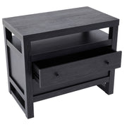 Better Homes & Gardens Ezra 2-Drawer Nightstand, Rich Black, Wood Composite, Built-In USB Charging Ports, Open Shelf, Pack of 2