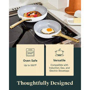Caraway Ceramic Non-Stick Mini Fry Pan, 8 in, Cream, Oven Safe, Induction Compatible, 87738036