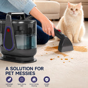 WHALL ULTRA Carpet Cleaner Machine, Portable Spot Cleaning with 17kPa Suction, Dual Tank System, 51oz Clean Water Capacity, 41oz Dirty Water Capacity, 5.9 ft Hose, 13.1 ft Cord