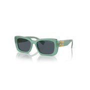 Miu Miu Women's Sunglasses MU 07YS, Rectangular Acetate Frame, Blue Gray, 53mm