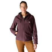 Carhartt Women's Iconic Washed Duck Sierra Jacket, Sherpa-Lined, Hooded, Blackberry, 2X, 104292