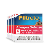 Filtrete 9802-2PK-3 20x20x1 HVAC Furnace Air Filter, MPR 1000 MERV 11, Allergen Defense, 6 Pack