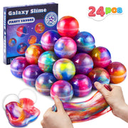 Joyfy 16126 24 Pcs Mini Slime Party Favors, Multicolor Galaxy Slime Balls, Stress Relief Putty for Kids