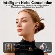 Veatool H37 Clip On Bluetooth Headphones, Bone Conduction, Lightweight Comfort, LED Digital Display