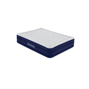 Bestway 67957E Tritech 15 in. Antimicrobial Coating Air Mattress with Built-in AC Pump, Blue/Light Gray, Queen