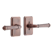 503Brass Privacy Interior Door/Sculpted Square Lever Handle - Left Hand -2-3/4