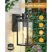 VIANIS V81302BK 2 Pack Motion Sensor Outdoor Wall Lights, Matte Black