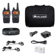 Midland T77VP5 X-Talker 38-Mile 2-Way Radios with Charger & Accessories in Black