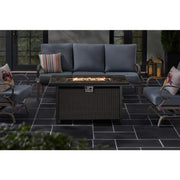 Home Decorators Collection 2388FP-1 Anaheim 49 in. Black Steel Propane Outdoor Fire Pit, 50000 Btu, Fire Glass