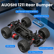 AUOSHI 1211 High Speed Remote Control Car with LED Lights, 37+MPH, 4WD Offroad Monster Truck for Adults & Kids