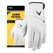 Callaway Golf Dawn Patrol Full Leather Golf Glove, Opti-Fit Adjustable Closure, Breathable Design, White, Medium-Large, Left Hand, 5324179