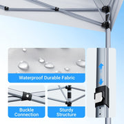 CHITOOMA 10x10ft Pop-Up Canopy Tent, Waterproof, UPF 50+ Sun Protection, Adjustable Height, Alloy Steel Frame, Straight Leg, Outdoor Shelter, White