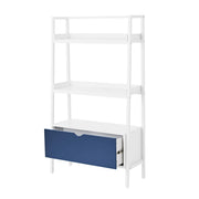 Build Your Own Furniture BY5636118664005 Kids Ladder Bookcase with Drawer, Navy Blue/White