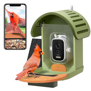 VINGUYS Smart Bird Feeder with 2.5K HD Camera, AI Identification of 11,000+ Species, Solar Powered, IP66 Waterproof, Green