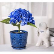 BESTSELER 6 Inch Ceramic Planter for Indoor Plants, Blue, Set of 2