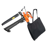 KFFKFF Electric Leaf Blower 3-in-1 Blower Vacuum Mulcher, 12 Amp Motor, 250 MPH, 400 CFM, Dual-Speed, Wheeled Base, 70L Collection Bag, BV-14EG-12A