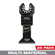 Milwaukee OPEN-LOK 1-3/4 in Titanium Charged Bi-Metal Multi-Material Oscillating Multi-Tool Blades, 25 Pack, Black, 49-25-1268