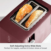 Thyme & Table 2-Slice Toaster, 900W, Extra-Wide Slots, Seven Toasting Levels, Adaptive ThymeToast Technology, Cabernet Red
