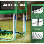 GVDV 12FT Round Outdoor Recreational Trampoline with Safety Enclosure Net, Ladder, Galvanized Steel Frame, Green,