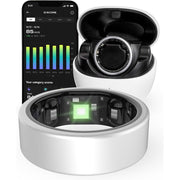 Qalo Men/Women QRNT Smart Ring Health Tracker, 9 Matte Silver