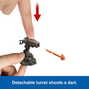 Jurassic World JGB59 Rebirth Launch 'N Battle Vehicle with 1 Human & 1 Raptor Figure, Turret & Projectiles