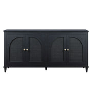Beautiful BE64250047100B9 Drew Rattan 4-Door Buffet Black Finish