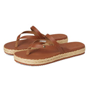 Reef Vista Carmen Women's Sandals, Vegan Leather with Raffia Wrapping, Cushioned PU Footbed, Flexible Rubber Outsole, Cocoa, Size 6M, CJ6486
