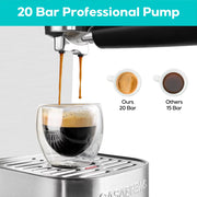 Casabrews 20 Bar Espresso Machine, Silver - Stylish & Pratical