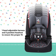 Disney Baby Easy Elite Slim All-In-One Convertible Car Seat, Extended Use 5-100 lbs, Slim Design, 5-Point Harness, Adjustable Headrest, Machine-Washable, Modern Minnie CC406HDB