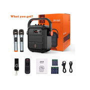JYX JYX-66BT Bluetooth Karaoke Machine with 2 Wireless Microphones for Adults
