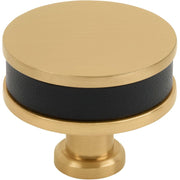 Signature Hardware Lazzara Leather Mushroom Cabinet Knob, 1-1/2 Inch, Champagne Bronze Finish, Zinc Base, 954062-112