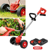 Jahy2Tech Weed Wacker 21V Lawn Edger Cordless 2Pcs 2Ah Battery Powered Weed Eater String Trimmer Lightweight Powerful Brush Mower for Yard and Garden Red 2024