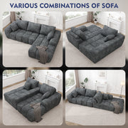IDEALSOUL Sectional Sofa 101 in L-Shaped Modular Cloud Couch with Premium Chenille Fabric, High-Resilience Sponge Filling, Deep Gray 03