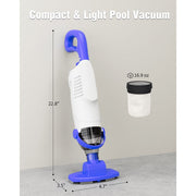 Wuwo Little Shark Pool Vacuum, Cordless Handheld with 60W Motor, 18 Gal/Min Suction, 5000mAh Battery, 1 Hour Runtime, Black