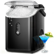Qunler Countertop Nugget Ice Maker, Portable Pebble Ice Machine, 33 lb Daily Output, Stainless Steel, HZB-15NS