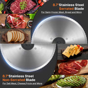 Behome Electric Meat Slicer, 200W Motor, 7.5-Inch Stainless Steel Blade, Adjustable Thickness up to 15mm, Silver, CP-C853