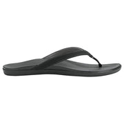 OluKai 20294-OXOX Ho'Opio Toe Post Sandals for Ladies, 9M, Onyx/Onyx