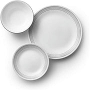 Corelle Mystic Gray 18-Piece Dinnerware Set, Triple-Layer Vitrelle Glass, Chip Resistant, Lightweight, Round Plates and Bowls, Service for 6, 1134332