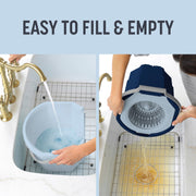 Casabella Easy Wring Rinse Spin Mop with 2-Bucket System, 100% Microfiber, Hexagonal Mop Head, Blue White, 87476830