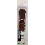 Watchbands Water Resistant Leather Straps, Brown - Stainless steel buckle